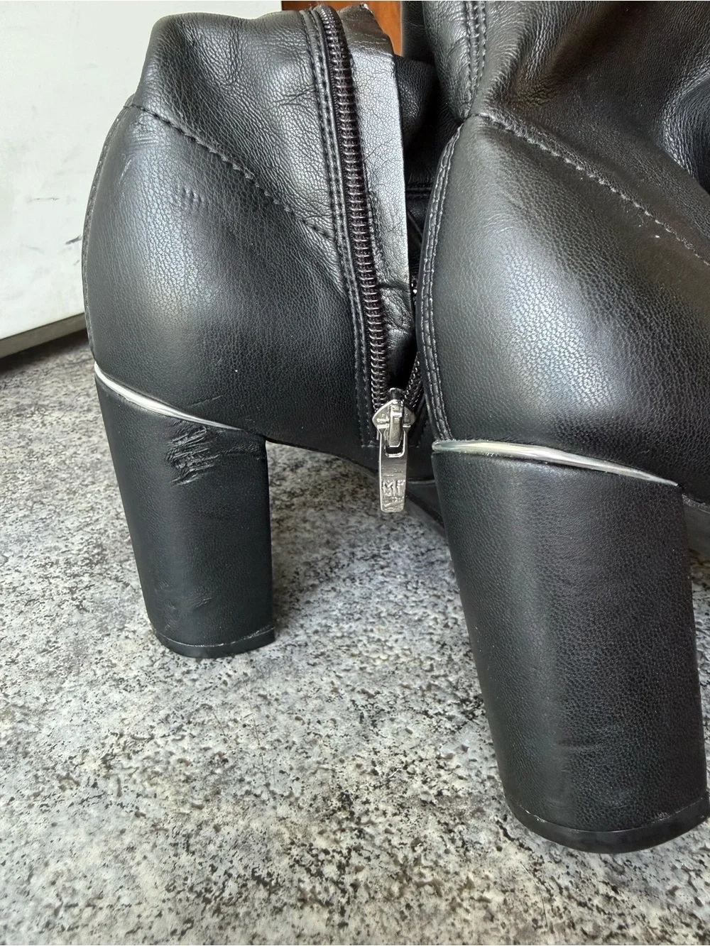 Marc Fisher Over The Knee Black Leather Boots